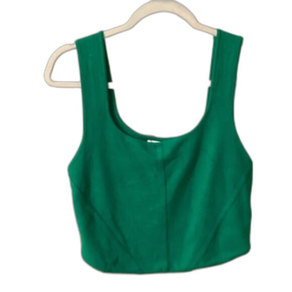 HOUSE OF HARLOW 1960 SIZE LARGE KELLY GFEEN CROPPED KNIT TANK TOP - Picture 1 of 7